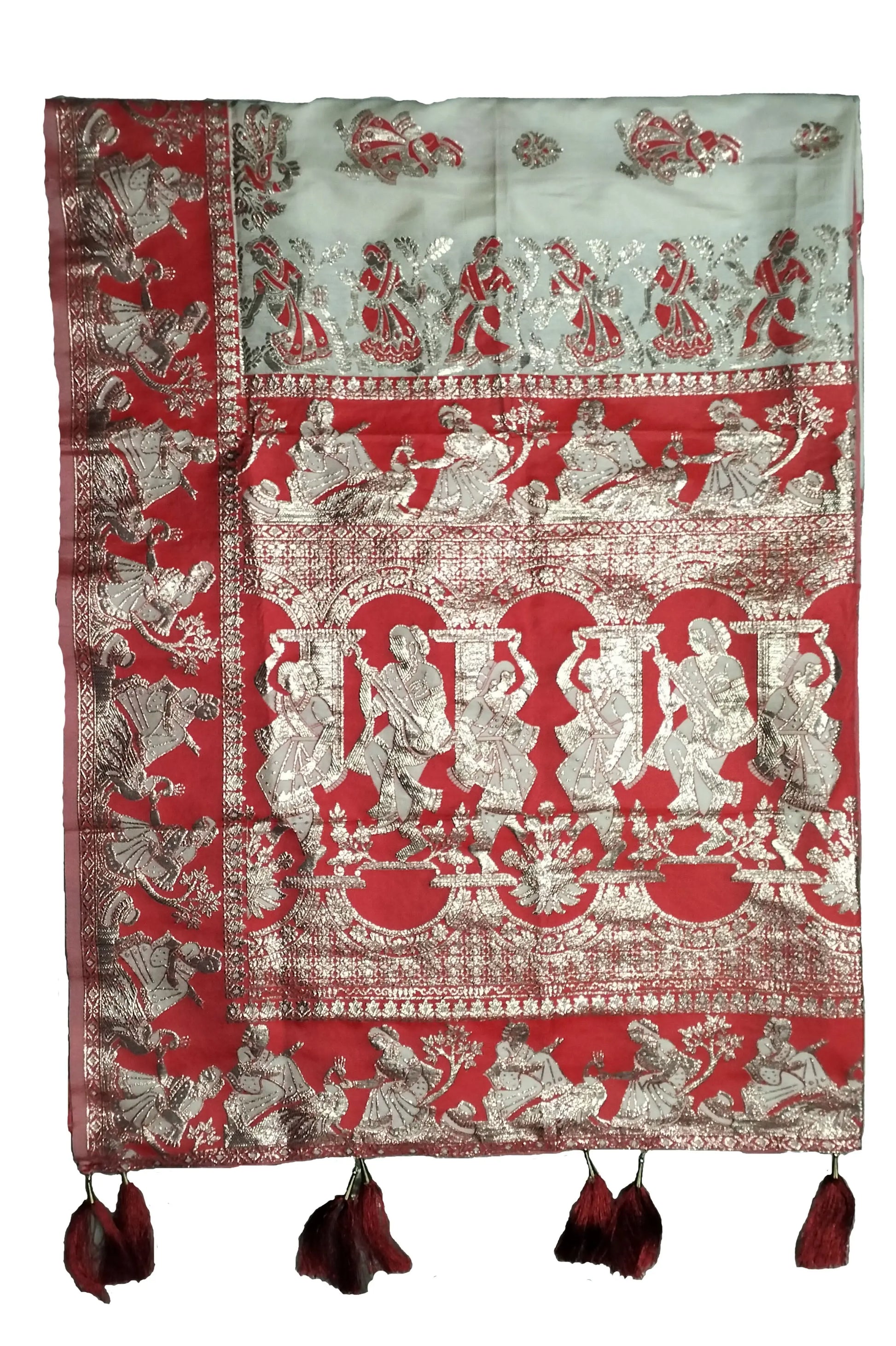 Raj Nartaki Baluchari Silk Saree Rich Pallu Design with Blouse Bhai Bhai Fashion Shop